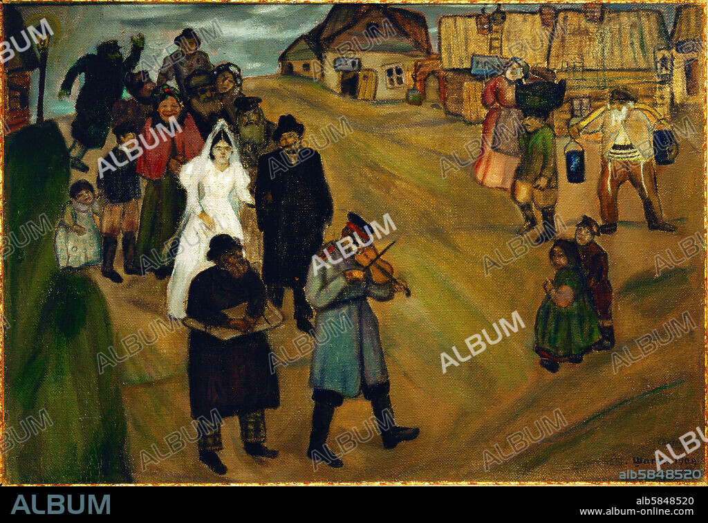 MARC CHAGALL. The wedding. Oil on canvas (1909).