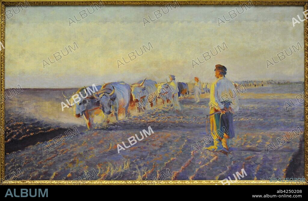 Leon Wyczolkowski (1852-1936). Pintor polaco, perteneciente al movimiento Joven Polonia. Arando en Ucrania, 1892. Galería de Arte Polaco del siglo XIX (Lonja de los Paños, Sukiennice). Museo Nacional de Cracovia. Polonia.