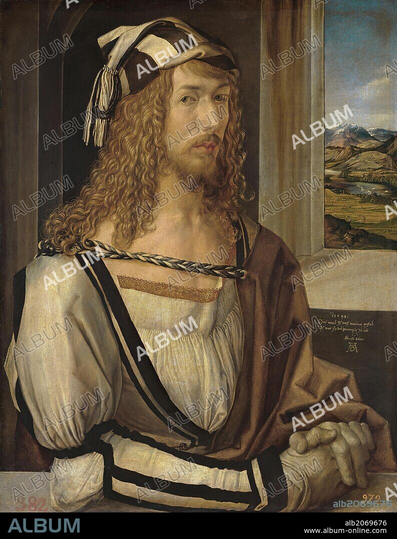 ALBRECHT DÜRER. Alberto Durero / 'Self-portrait', 1498, German School, Oil on panel, 52 cm x 41 cm, P02179.