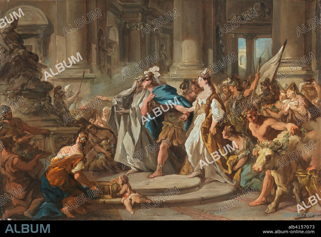 JEAN-FRANÇOIS DE TROY. Jean François de Troy (Paris, 1679 -Rome, 1752). Jason and Medeain the temple of Jupiter (ca. 1745). Oil on canvas. 82 x 56 cm.