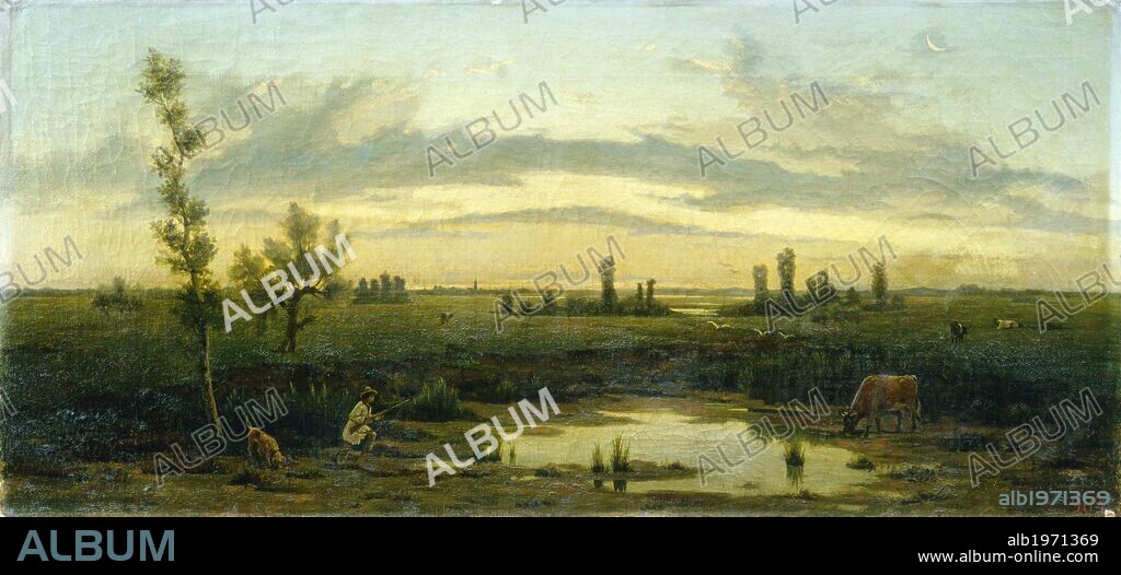 Day break in the northern valleys of Bologna, by Luigi Bertelli (1833-1916).