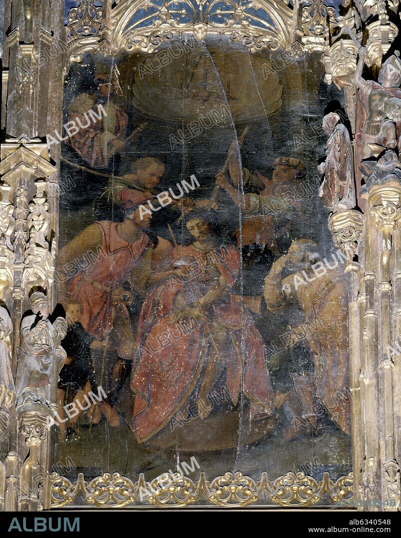ALEJO FERNANDEZ ALEMAN (1475-1545). RETABLO-TABLA DE LA CORONACION DE ESPINAS.