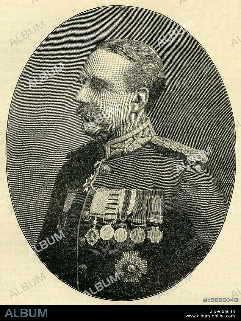 'General Sir W. Lockhart', c1900. British General in the British Indian Army. Engraving after a photograph by Maull & Fox. From "Cassell's History of England, Vol. IX". [Cassell and Company, Limited, London, Paris, New York & Melbourne].