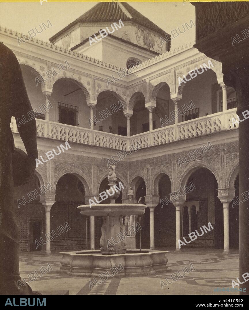 Seville - Casa de Pilatos. So called because built in imitation of Pontius Pilate's House at Jerusalem. - The Fountain., Frank Mason Good (English, 1839 - 1928), about 1870, Albumen silver print.