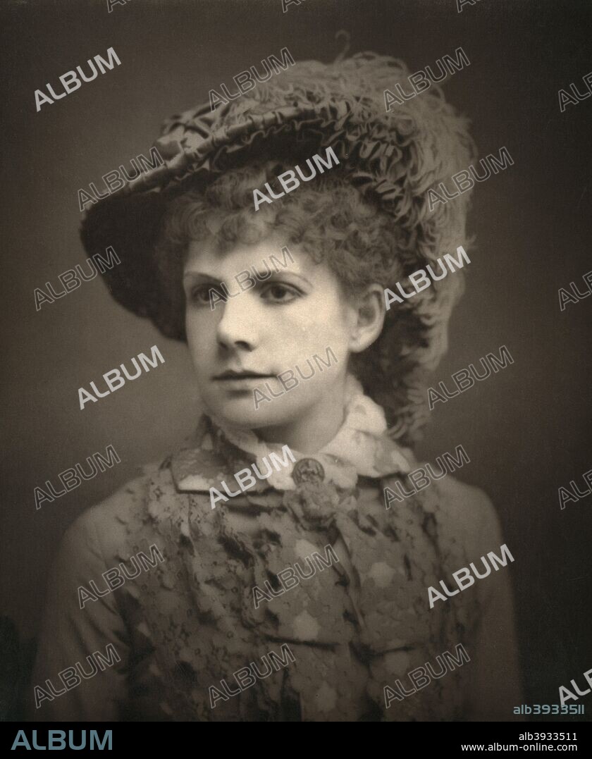 Alma Murray, British actress, 1882. A photograph from The Theatre, A Monthly Review, Volume VI, July to December, 1882, edited by Clement Scott, Charles Dickens & Evans, London, 1882.