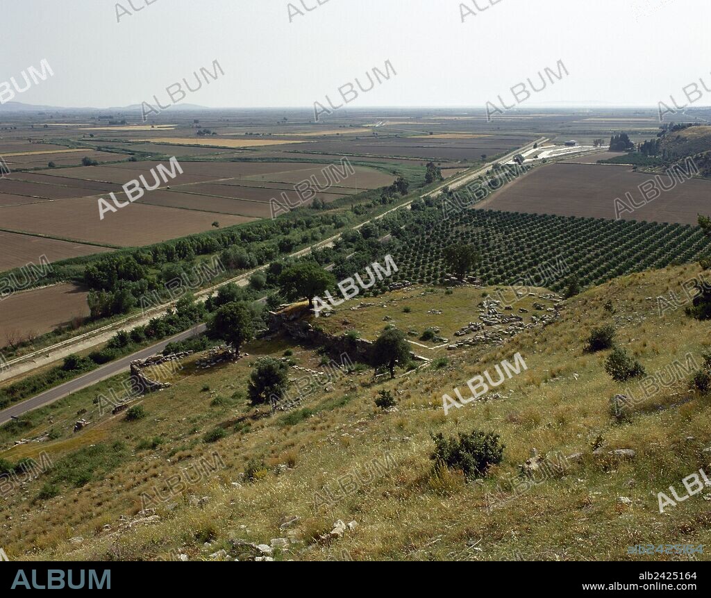 Turkey. Priene. Ancient Greek city of Ionia. Lower Gymnasium, 130 BC.  Ruins. Scenery. Anatolia.