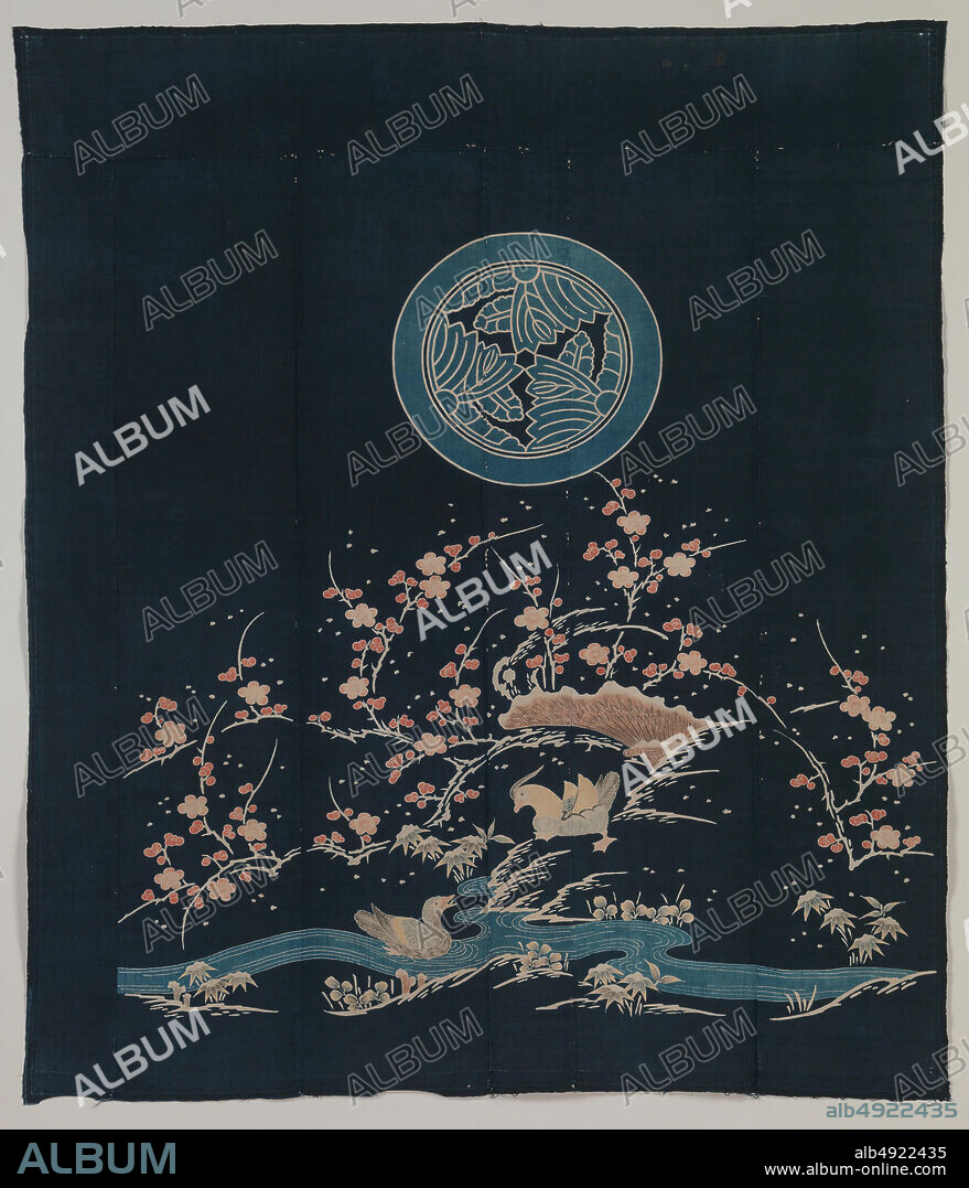 Futon cover, Japan, 19th century, Japan, Cotton, 70 x 60 3/4 in. (177.80 x 154.31 cm), Textiles-Painted and Dyed.