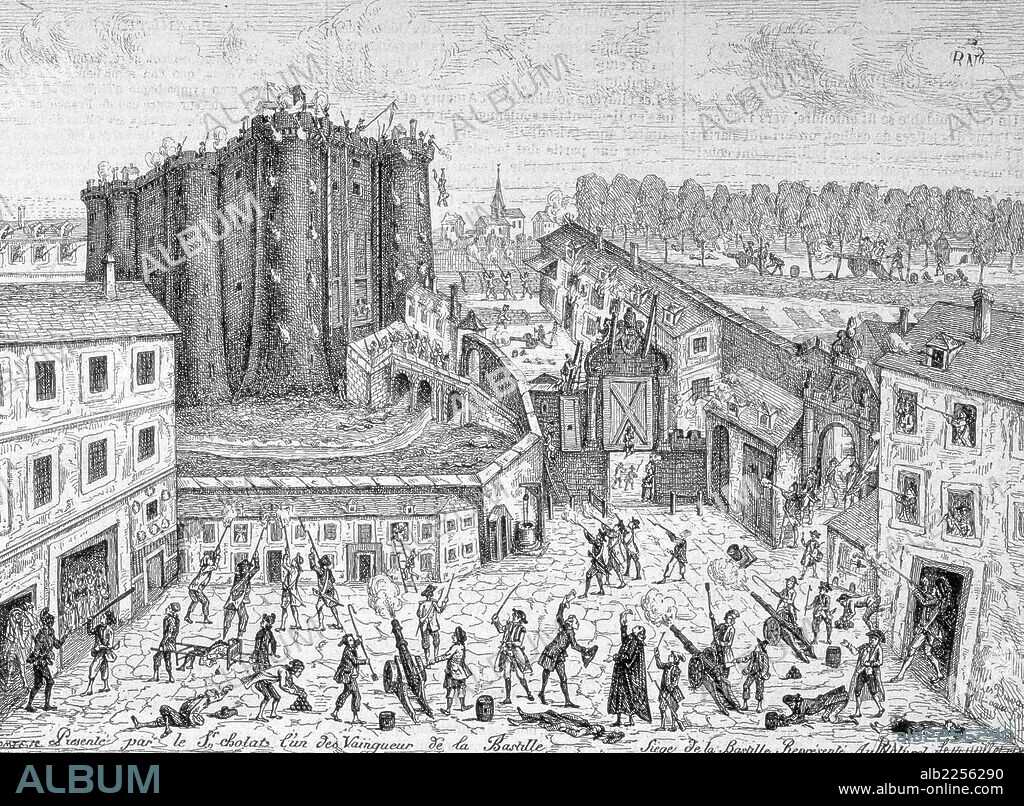 HISTORIA DE FRANCIA. REVOLUCION FRANCESA. 1789 - 1799. TOMA DE LA BASTILLA , 14 JULIO DE 1789. GRABADO. BIBLIOTECA NACIONAL. MADRID.