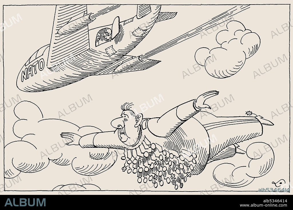 ERNST MARIA LANG. Icarus de Gaulle. General de Gaulle who wants to stay away from NATO and "fly by himself?".