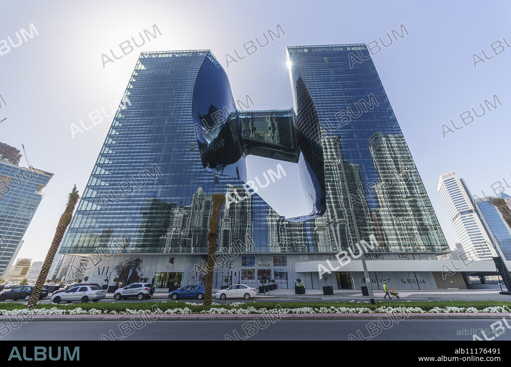 The Opus Building designed by architect Zaha Hadid, Business Bay, Dubai, United Arab Emirates, Middle East.