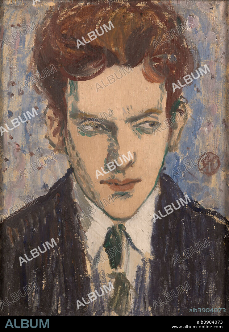 RAYMOND MCINTYRE. Edward McKnight Kauffer. Date/Period: Ca. 1915. Painting. Oil on panel. Height: 320 mm (12.59 in); Width: 234 mm (9.21 in).