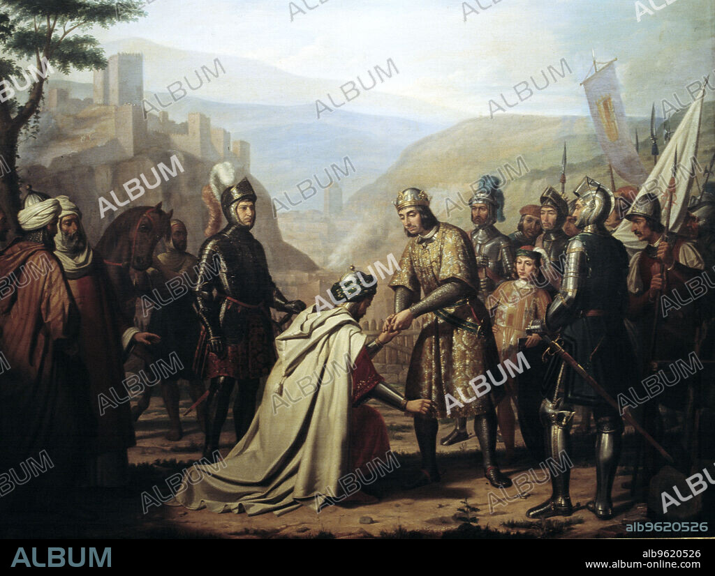Ferdinand III 'The Saint' conquests Jaen in 1246, oil painting.