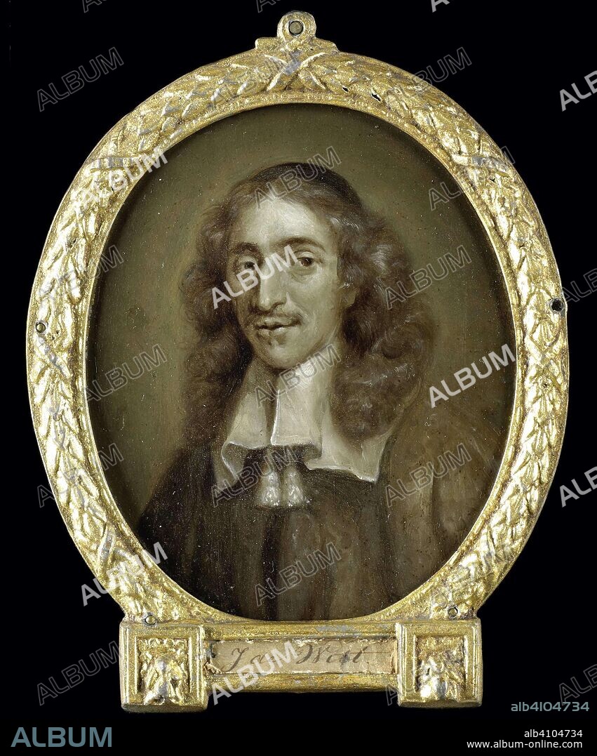 Portrait of Johan de Witt, Grand Pensionary of Holland. Painter: Jan Maurits Quinkhard. Print maker: Hendrik Bary (copy after). Dating: 1723 - 1771. Measurements: h 11 cm × w 9.5 cm; h 41.2 cm × w 47.4 cm × d 1.6 cm.