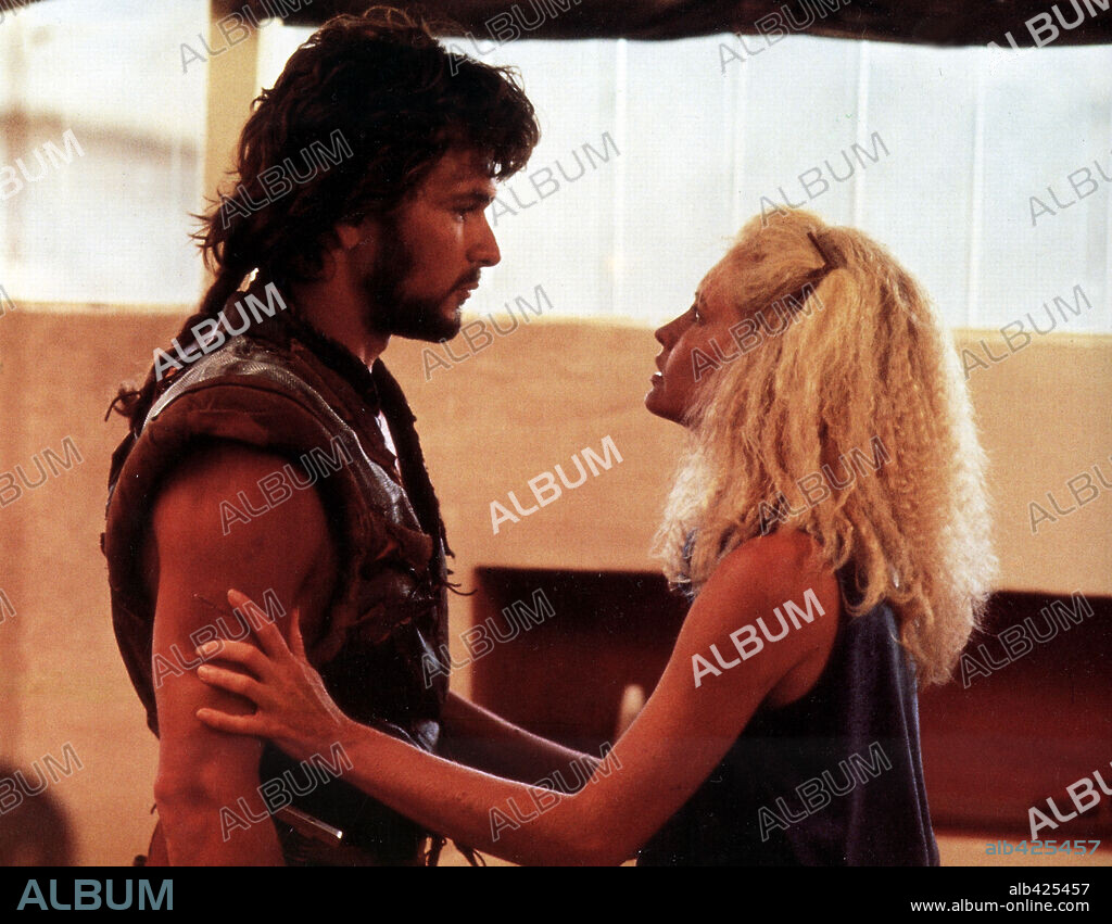 LISA NIEMI und PATRICK SWAYZE in STEEL DAWN, 1987, unter der Regie von LANCE HOOL. Copyright YELLOWPINE, LTD.