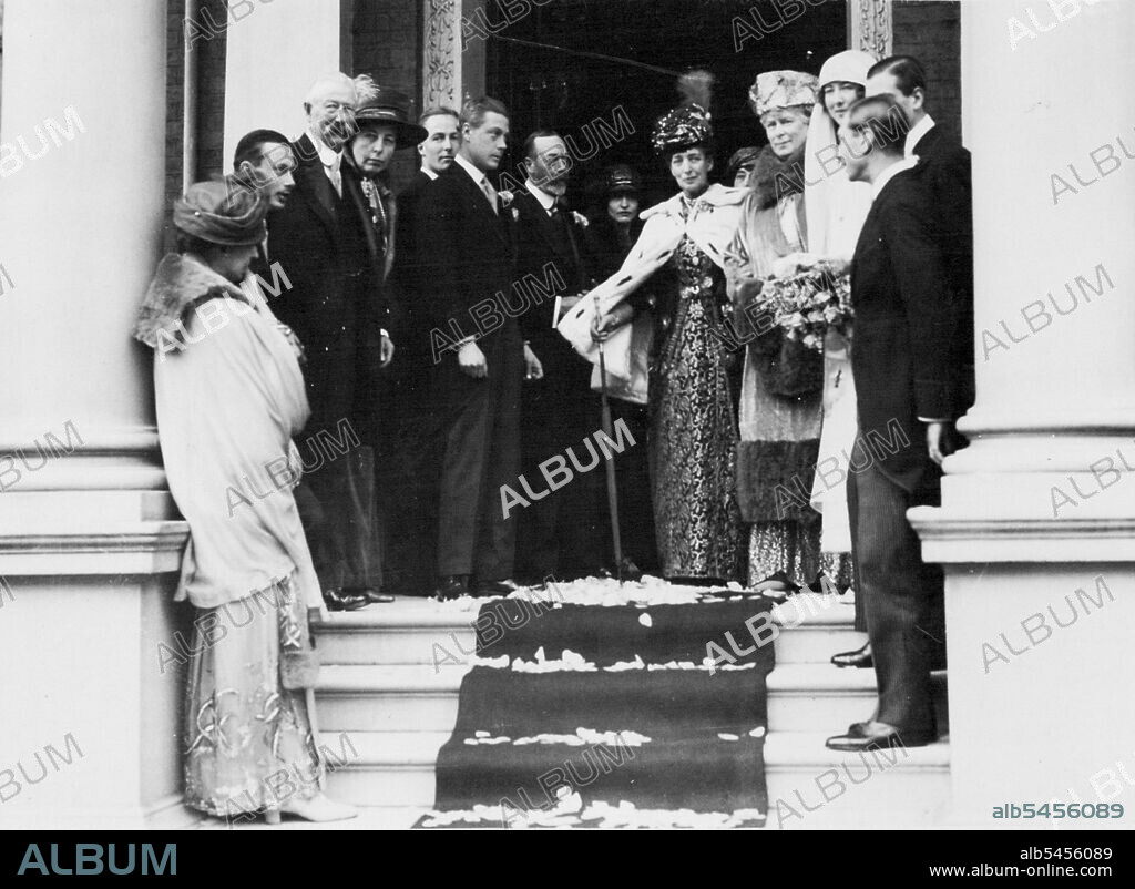 Incidents During The King's Reign.Their Majesties King George and Queen Mary with the late Queen Alexandra and members of the Royal Family at the wedding of Princess Maud in 1923. May 6, 1985.