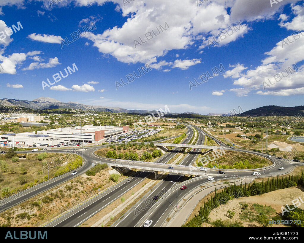autopista Ma-13, rotonda de Inca, Mallorca, balearic islands, spain, europe.