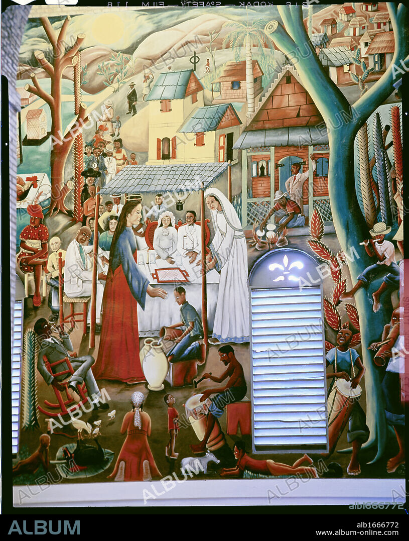 Wedding At Cana by Wilson Bigaud, b.1931, Haiti, Port-Au-Prince, Cathedral of St. Trinite.