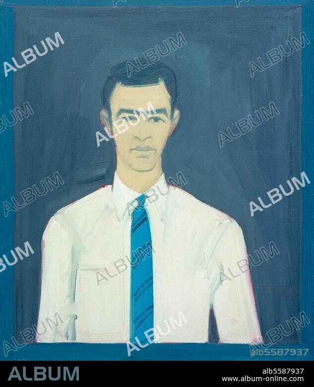 ALEX KATZ. Katz, Alex American painter. born 24.7.1927 in New York. "Self Portrait", 1960. Oil on canvas, 76.8 × 66cm. New York, AXA Gallery.