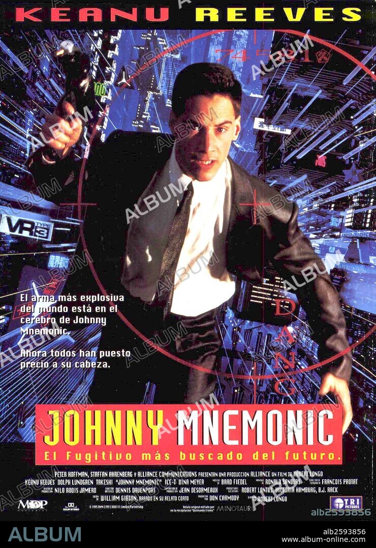 Poster of JOHNNY MNEMONIC, 1995, directed by ROBERT LONGO. Copyright COLUMBIA TRISTAR.