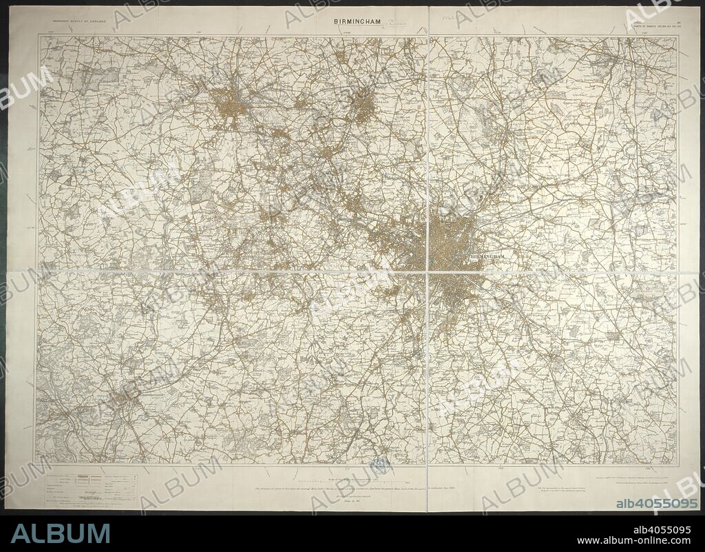 A map of Birmingham and the surrounding area. Ordnance Survey ... Birmingham ... Scale of one inch to one statute mile. Southampton, 1900. Source: Maps 5543.(5.). Language: English.