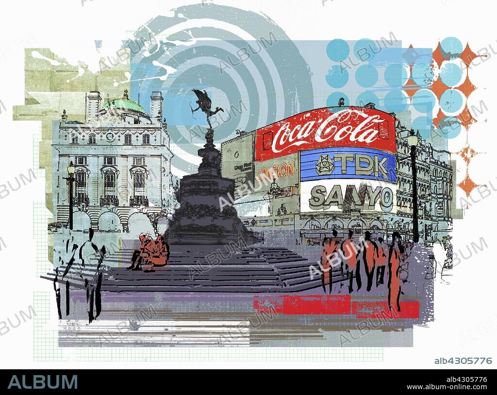 Statue of Eros, Piccadilly Circus, London.