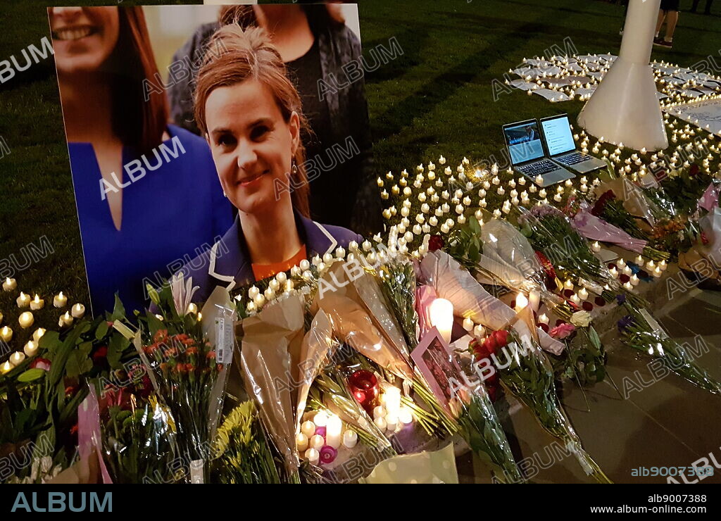Spontaneous vigil for Helen Joanne 'Jo' Cox, (1974 16 June 2016). Cox was a British Labour Party politician. She was the Member of Parliament (MP) from May 2015 to her murder in June 2016.
