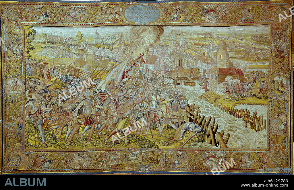 TAPIZ-GUERRAS ARDQ ALBERTO AUSTRIA-SUBLEVACION P.BAJOS-TERCIOS ESPAÑOLES CONTRA HOLANDESES.