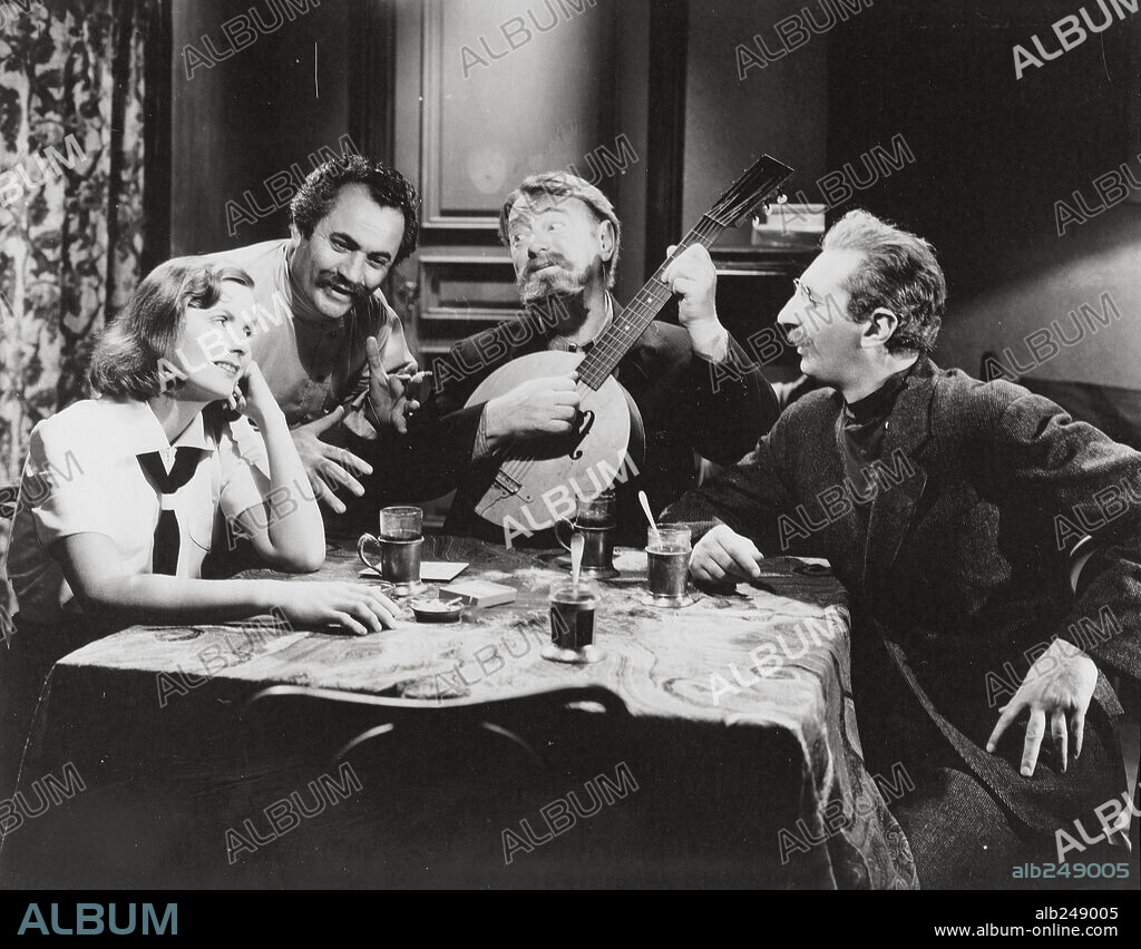 ALEXANDER GRANACH, FELIX BRESSART, GRETA GARBO and SIG RUMANN in NINOTCHKA, 1939, directed by ERNST LUBITSCH. Copyright M.G.M.