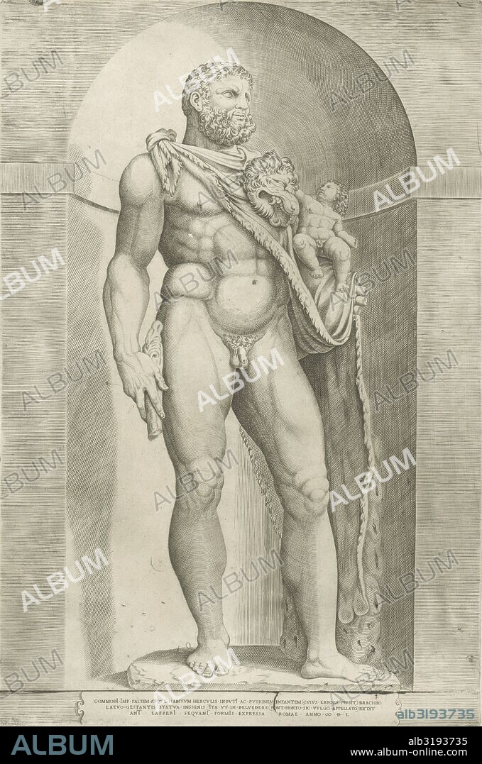Statue of Emperor Commodus as Hercules, Jacob Bos, Antonio Lafreri, 1550.