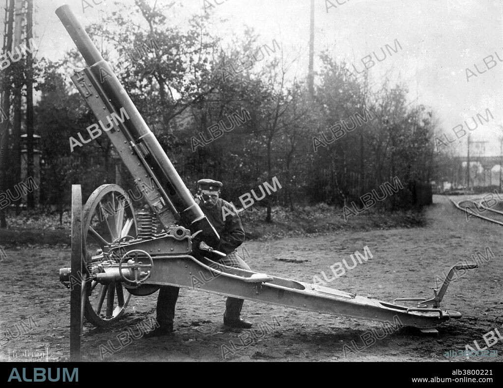 Entitled: "Krupp balloon gun" a German anti-balloon and anti-aircraft gun. The Krupp family, a prominent 400 year old German dynasty from Essen, have become famous for their production of steel, artillery, ammunition, and other armaments. Friedrich Krupp built a pioneering steel foundry in Essen in 1810. His son Alfred invested heavily in new technology to become a significant manufacturer of steel rollers and railway tires. He also invested in the revolutionary Bessemer process and acquired many mines in Germany and France. The company began to make steel cannons in the 1840s. Low non-military demand and government subsidies meant that the company specialized more and more in weapons: by the late 1880s the manufacture of armaments represented around 50% of Krupp's total output. At the time Krupp's was the world's largest industrial company and the largest private company in the German empire. When Adolf Hitler came to power in Germany in 1933, the Krupp works became the center for German rearmament. The choices of the Krupp family and firm during the Nazi era, including support of Hitler and use of forced labour, are part of the legacy. Bain News Service, 1908.