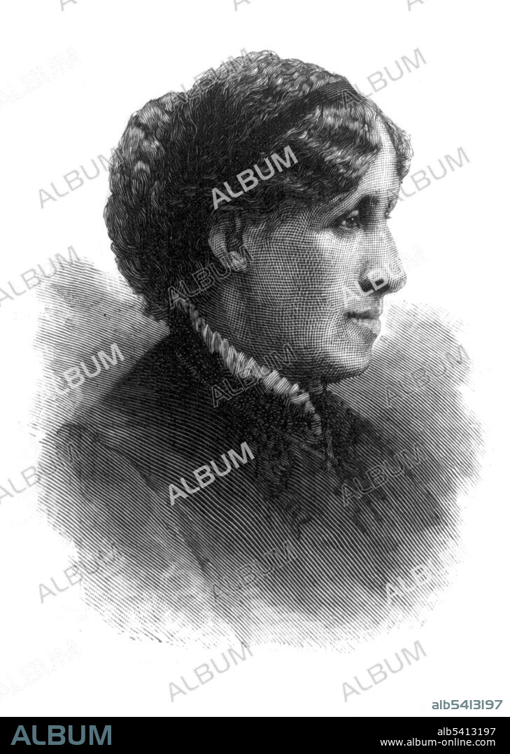 Louisa May Alcott (November 29, 1832 - March 6, 1888) was an American novelist and poet best known as the author of the novel Little Women and its sequels Little Men and Jo's Boys. Raised in New England by her transcendentalist parents, Abigail May and Amos Bronson Alcott, she grew up among many of the well-known intellectuals of the day, such as Ralph Waldo Emerson, Nathaniel Hawthorne, Henry David Thoreau, and Henry Wadsworth Longfellow. No artist credited, Harper's Weekly, 1888.