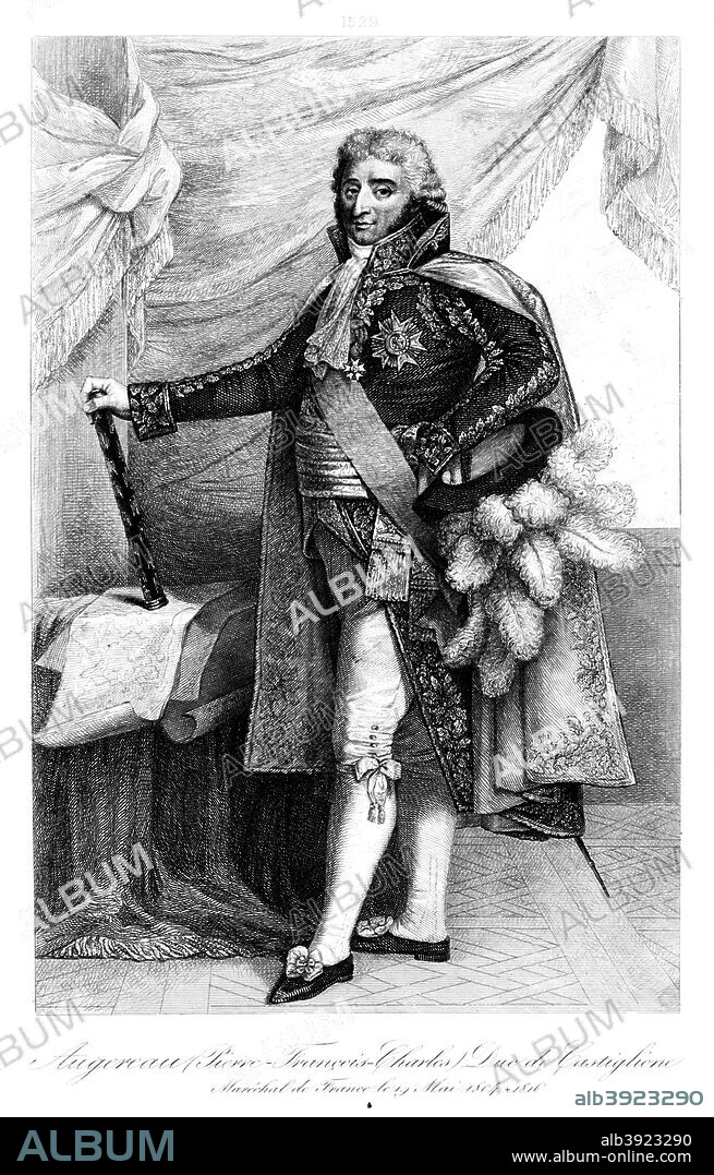 Pierre Augereau (1757-1816), duc de Castiglione, 1839. Augereau was a French soldier and military commander during the Revolutionary and Napoleonic Wars. He was made a Marshal of France.