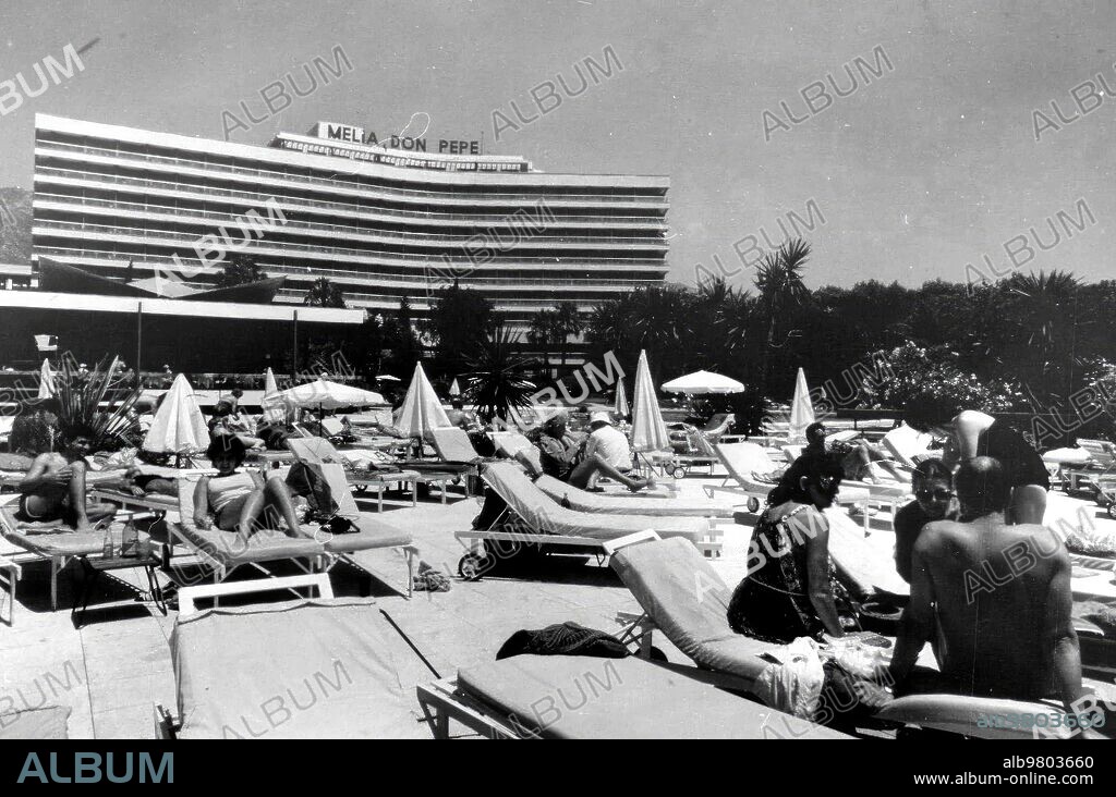 1982. Hotel Melia, don pepe en Marbella (Málaga).