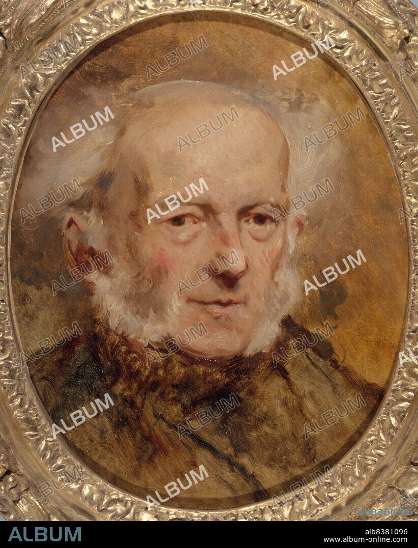 EUGèNE ISABEY. Portrait du peintre Jean-Baptiste Isabey, père de l'artiste, c1840.