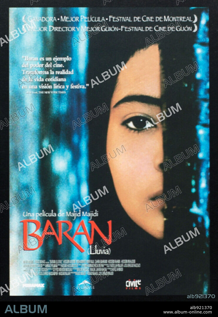 Poster of BARAN, 2001, directed by MAJID MAJIDI. Copyright FOUAD NAHAS/MAJID MAJIDI.