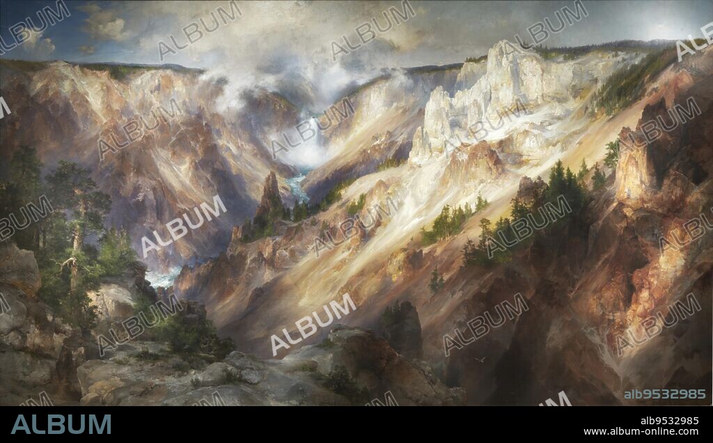 THOMAS MORAN. The Grand Canyon of the Yellowstone. oil on canvas. Date: 1893-1901.