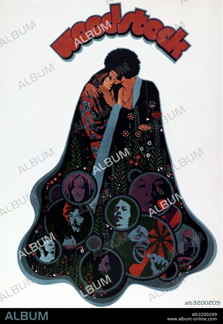 Affiche de WOODSTOCK, 1970, réalisé par MICHAEL WADLEIGH. Copyright WARNER BROTHERS.