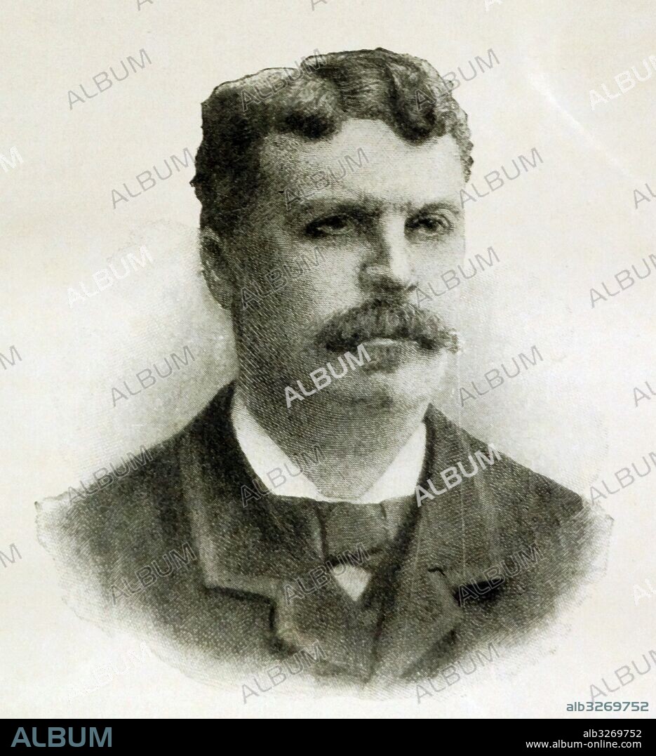 Portrait of Henri Rene Albert Guy de Maupassant (1850-1893) a French writer and representative of the naturalist school of writers. Dated 19th Century.