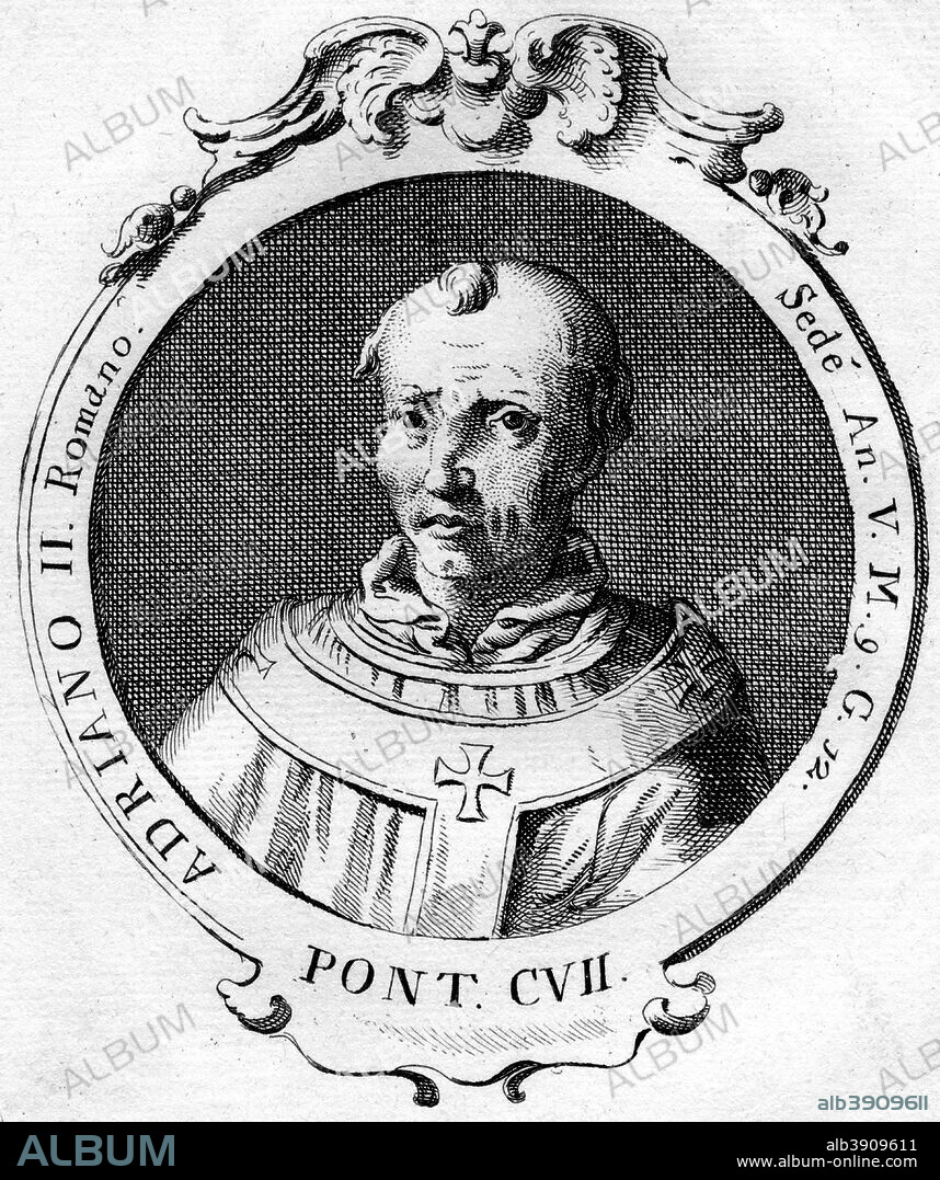 Pope Adrian II. Adrian (Hadrian) II (792-872) was pope from 867-872.
