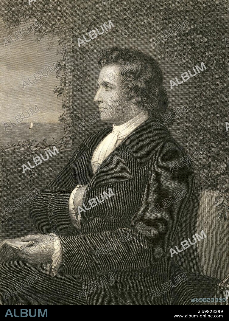 Johann Wolfgang Goethe, from 1782 von Goethe (28 August 1749) (22 March 1832), was a German poet, politician and naturalist, after a painting by Alonzo Chappel, Historical, digitally restored reproduction from a 19th century original