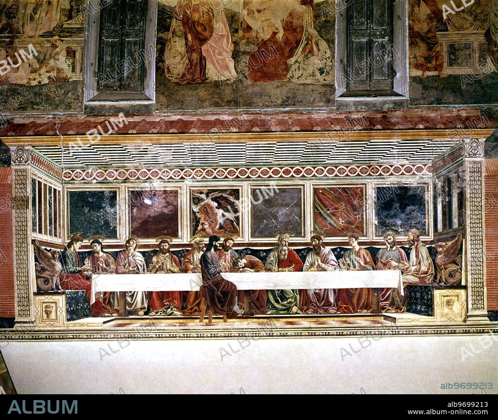 Andrea del Castagno - Ultima Cena - Firenze - Tefettorio di S. Spollonio - Andrea del Castagno (c. 1421 - 1457) was an Italian painter from Florence,. ©TopFoto.