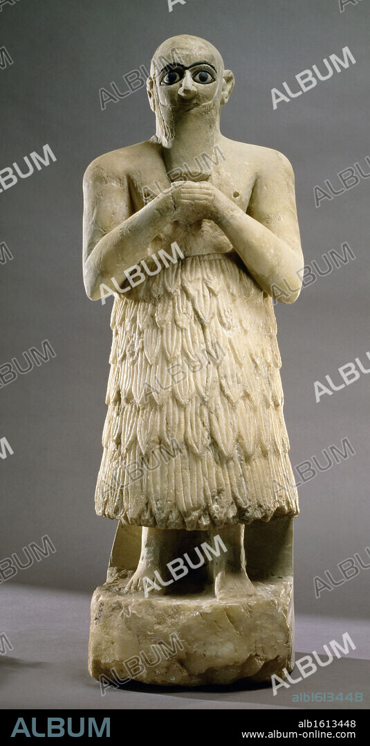 ANCIENT NEAR EAST. Statue of Praying Figure, Near Eastern Art, Syria, Damascus, National Museum of Damascus.