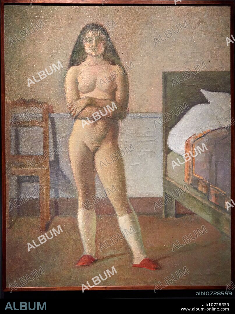 "Nude with a Chair", 1957, Balthus, Thyssen Bornemisza Museum, Madrid, Spain, Europe.