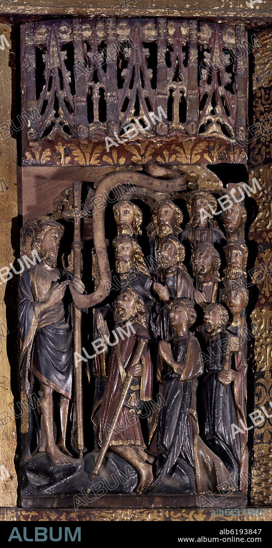 SANTIAGO PREDICANDO - RETABLO DE ALABASTRO - OFRENDA DE JOHN GOODYEAR EN EL AÑO DE 1456.