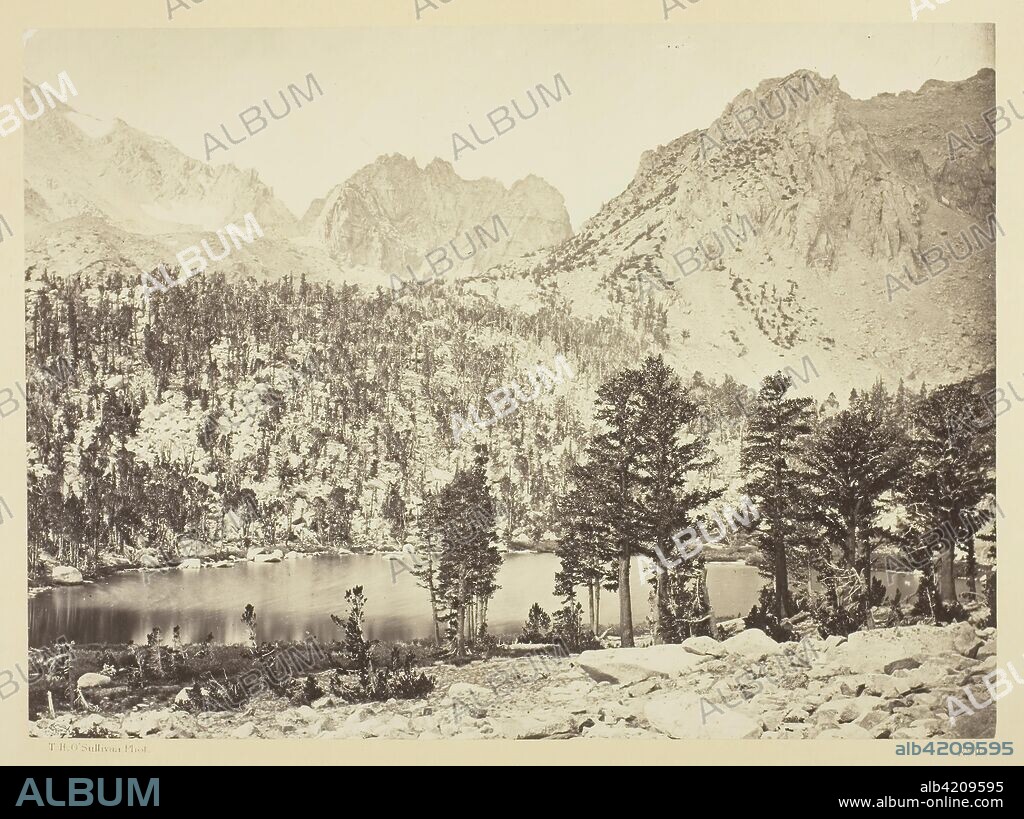 Alpine Lake, in the Sierra Nevada, California. Timothy O'Sullivan; American, born Ireland, 1840-1882. Date: 1871. Dimensions: 20 x 27.4 cm (image/paper); 38.2 x 49.7 cm (album page). Albumen print, from the album "Geographical & Geological Explorations & Surveys West of the 100th Meridian," vol. 2. Origin: United States.