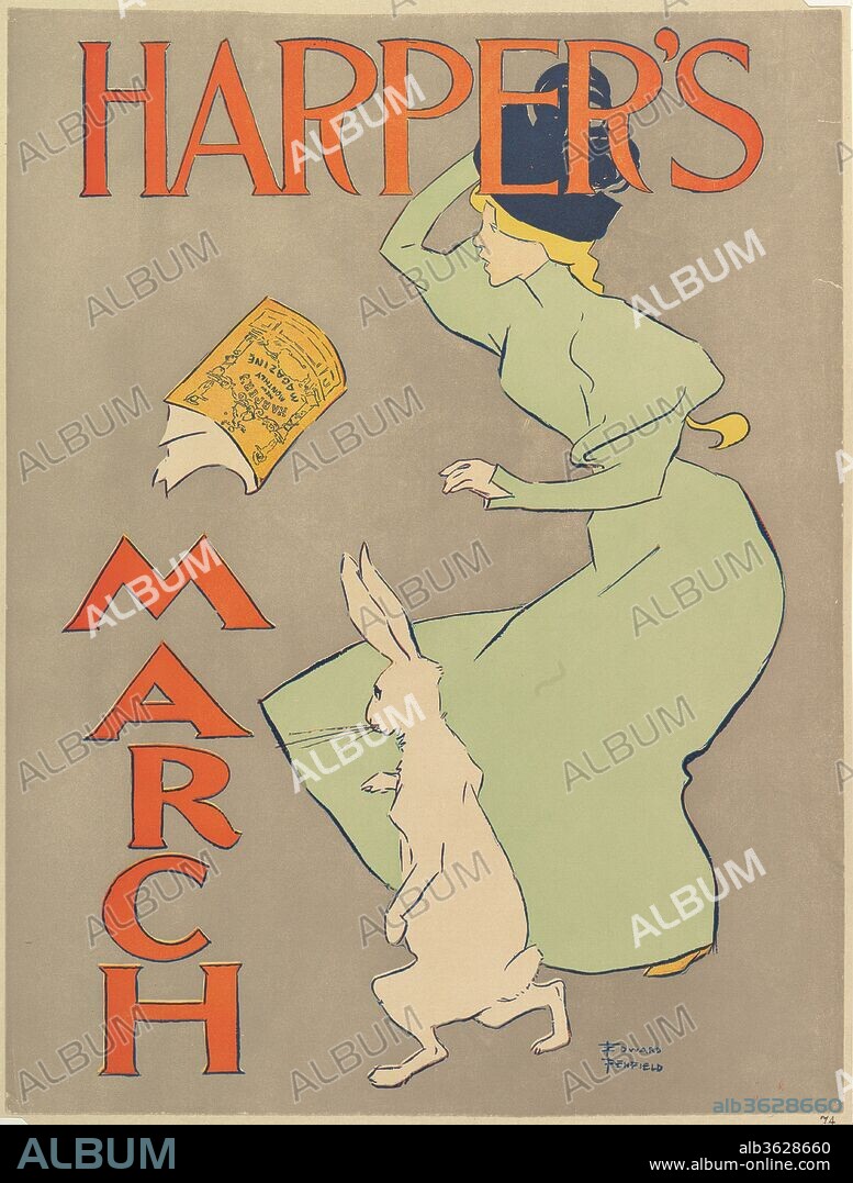 Harper's: March. Artist: Edward Penfield (American, Brooklyn, New York 1866-1925 Beacon, New York). Dimensions: Sheet: 19 1/4 × 13 13/16 in. (48.9 × 35.1 cm). Publisher: Harper and Brothers, Publishers. Date: 1895.