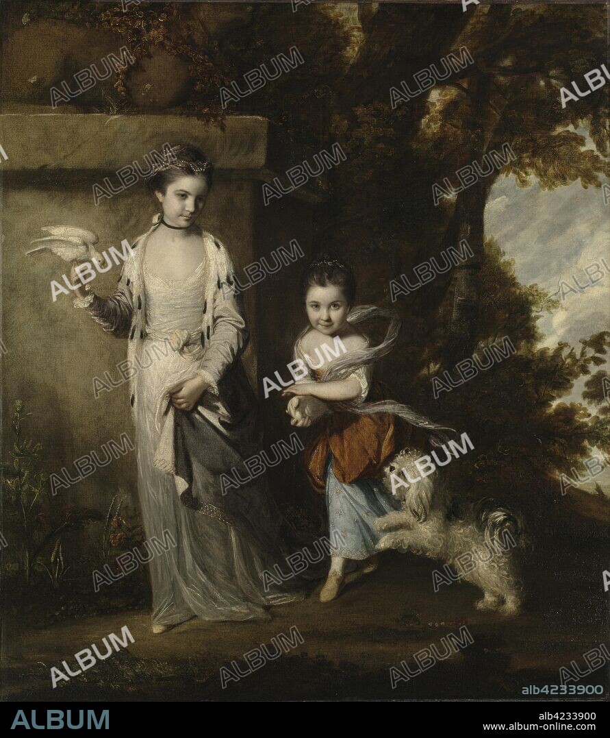 Portrait of the Ladies Amabel and Mary Jemima Yorke, c. 1761. Joshua Reynolds (British, 1723-1792). Oil on canvas; framed: 224.5 x 201.3 x 11.4 cm (88 3/8 x 79 1/4 x 4 1/2 in.); unframed: 196 x 170 cm (77 3/16 x 66 15/16 in.); former: 223.5 x 198 x 9 cm (88 x 77 15/16 x 3 9/16 in.).