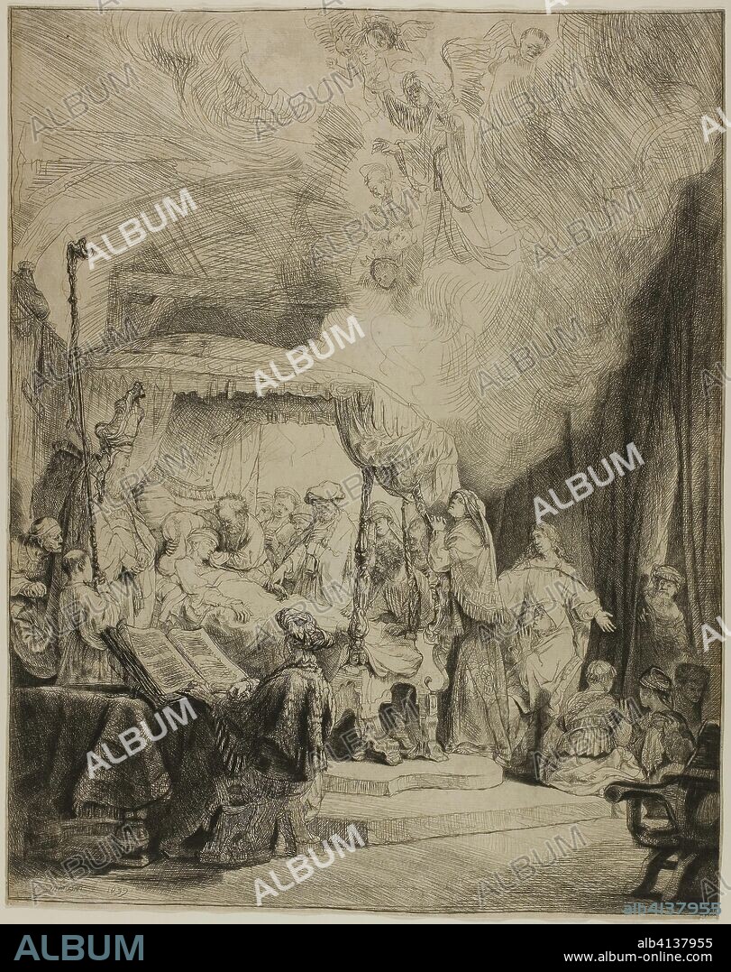 REMBRANDT HARMENSZOON VAN RIJN. The Death of the Virgin. Rembrandt van Rijn; Dutch, 1606-1669. Date: 1639. Dimensions: 397 x 315 mm (sheet trimmed within plate mark). Etching and drypoint on ivory laid paper. Origin: Holland.