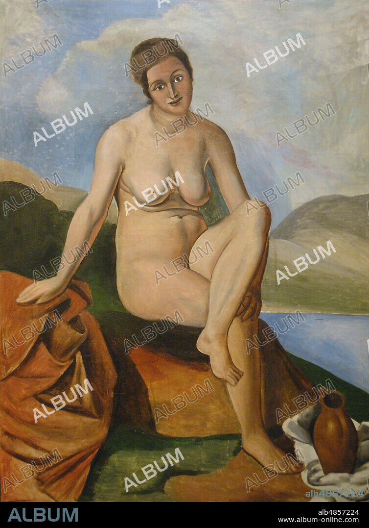 ANDRÉ DERAIN. André Derain (1880-1954). Pintor francés. Desnudo femenino con una jarra,1924-1925. Oleo sobre lienzo (170 x 131 cm). Museo de La Orangerie. París. Francia.