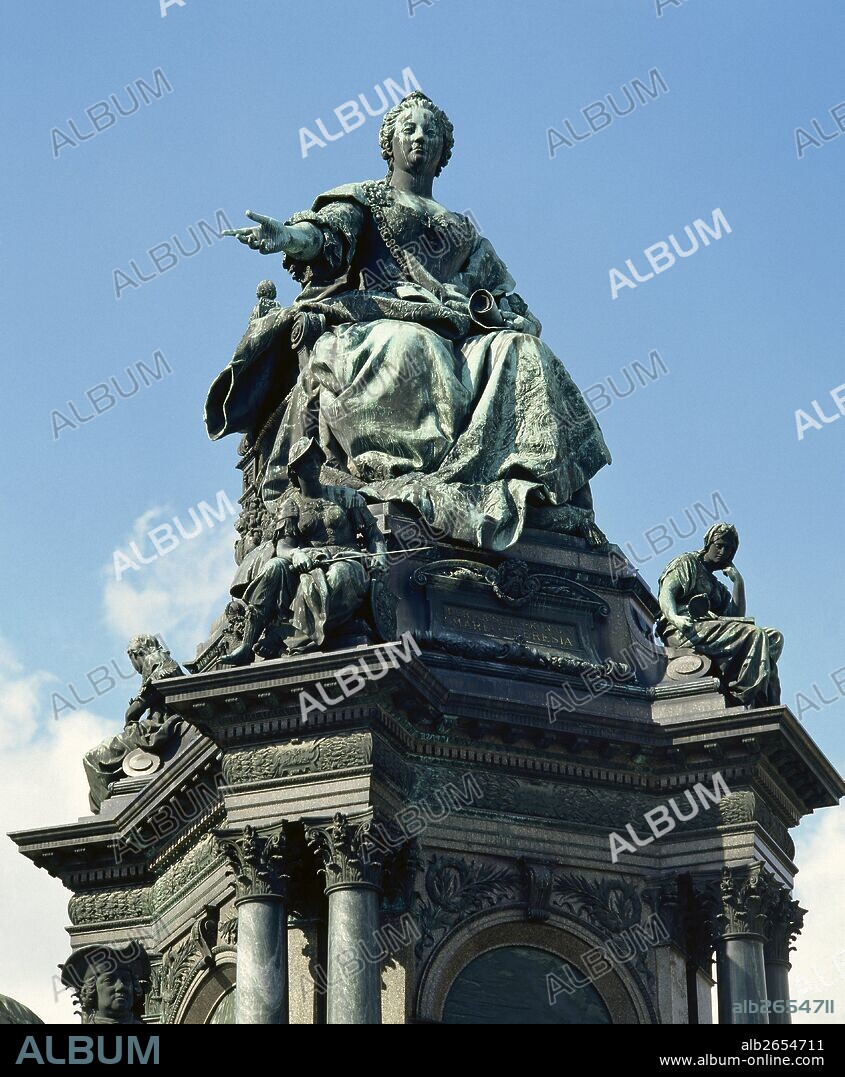 Maria Theresa (1717-1780). Empress of the Holy Roman Empire. Statue of the Maria Theresia monument. By German sculptor Kaspar von Zumbusch, 1888.  Vienna. Austria.